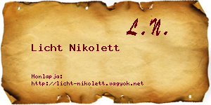 Licht Nikolett névjegykártya